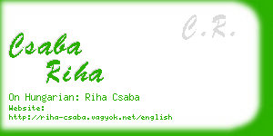 csaba riha business card